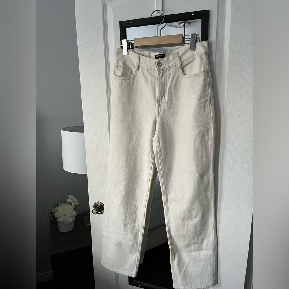 Frank and Oak cream jeans